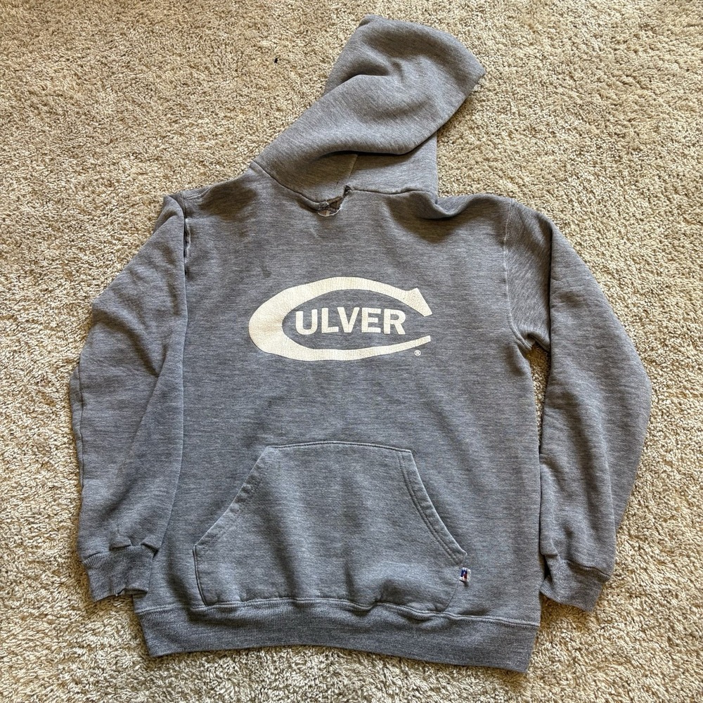 Vintage 80s Russell Athletic Gray Hoodie Pullover Men's‎ Medium